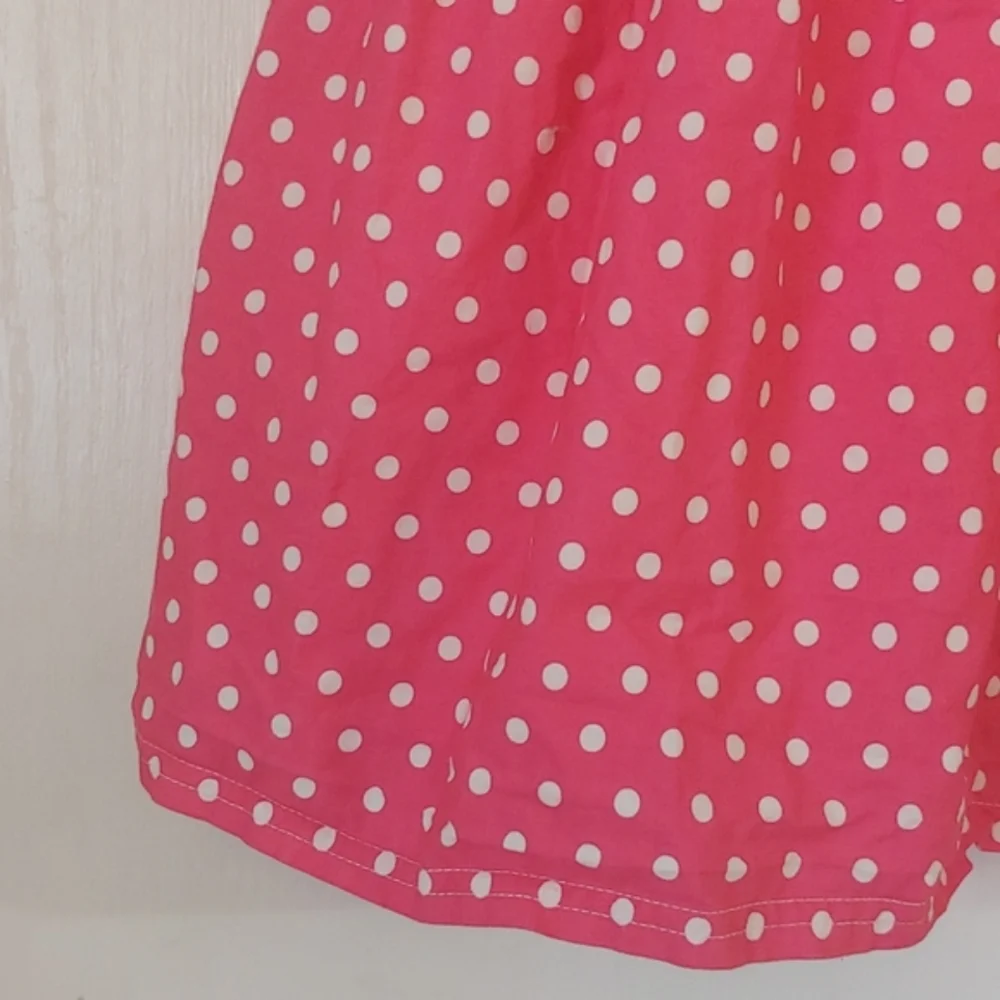 Lolly Wolly Doodle Girls Pink Polka dot Chevron Dress.  Size 4/5